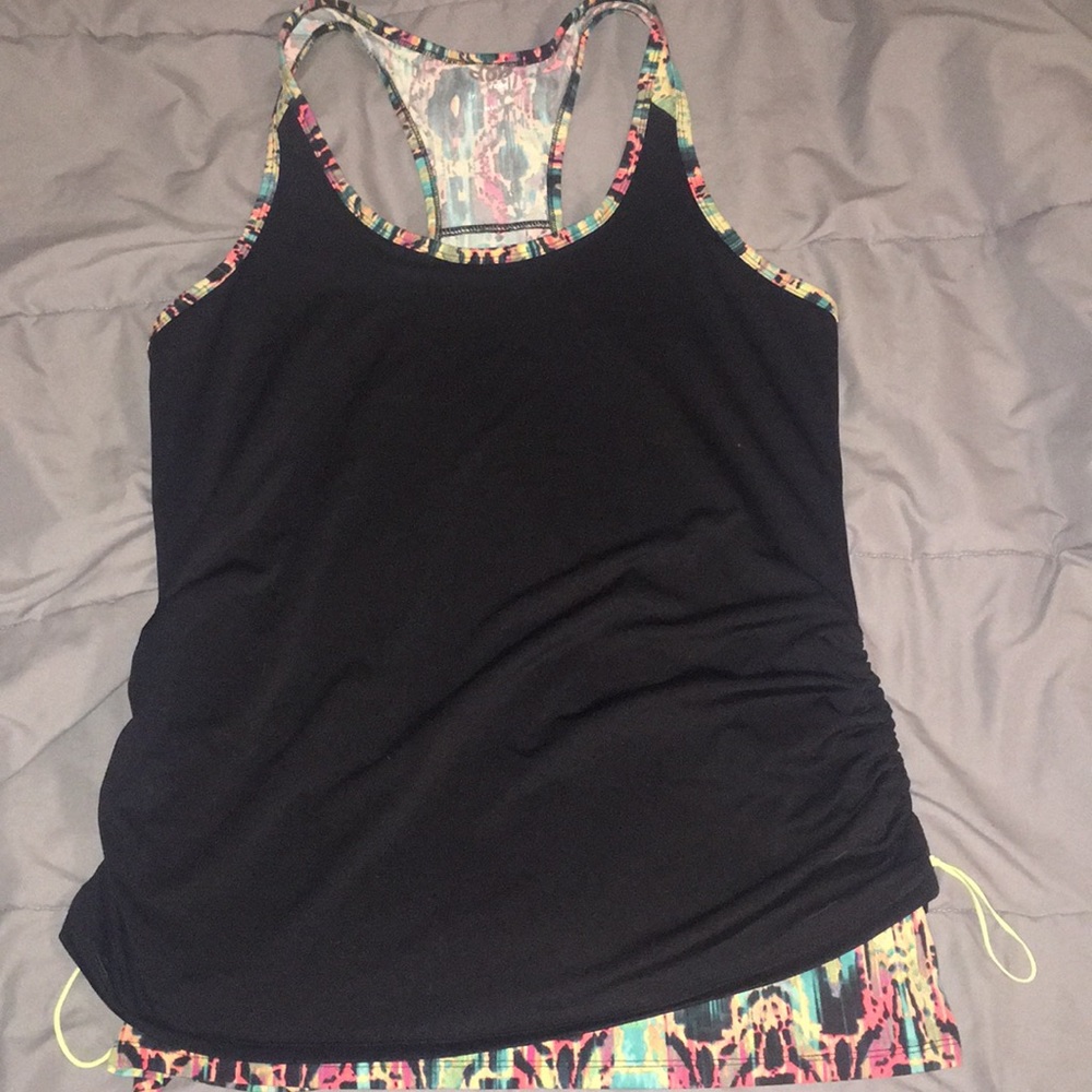 Racerback Athletic Tank - Black/Multicolor